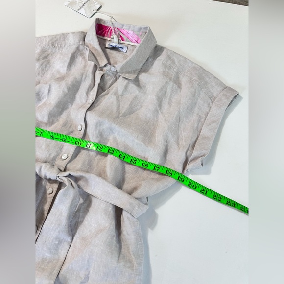 NEW Tommy Bahama Coastalina Linen Maxi Shirt Dress Natural Khaki Size Small NWT - Picture 10 of 13